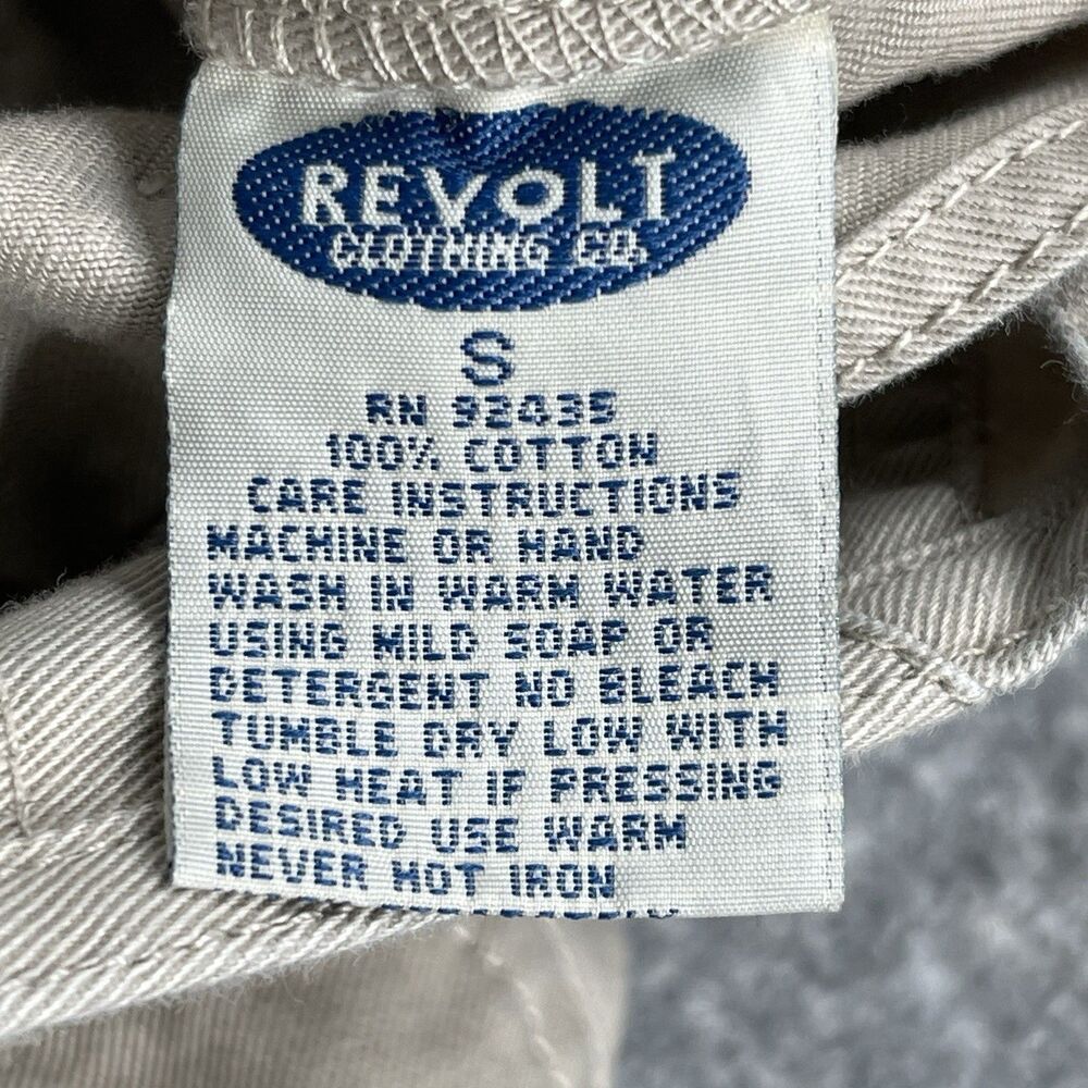 Revolt Overall Shorts Womens Small Tan Khaki Bib Shortalls Utility Vintage 90s - Picture 6 of 11